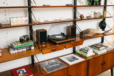 LENCO LS-100WD - Record Player with 2 external speakers - Wood