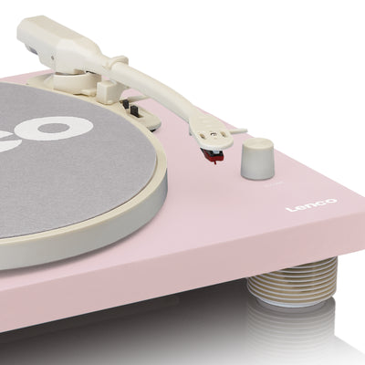 LENCO LS-50PK - Gramofon z wbudowanymi głośnikami Kodowanie USB - Różowy