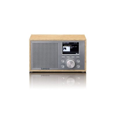 LENCO DAR-017WH - Kompaktowe i stylowe radio DAB+/FM z Bluetooth® i drewnianą obudową - Drewno dębowe