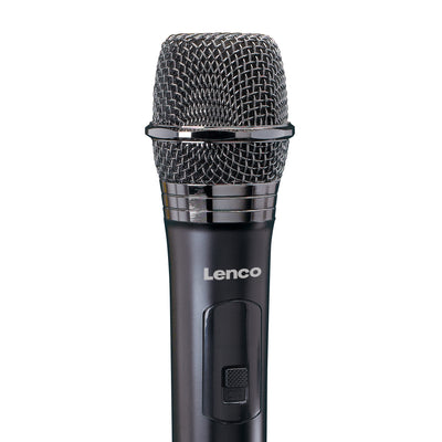LENCO - MCW-011BK - Mikrofon bezprzewodowy z odbiornikiem zasilanym baterią 6,3 mm