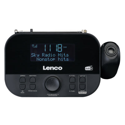 LENCO CR-615BK - Radio DAB+ i FM z projekcją czasu - Czarne
