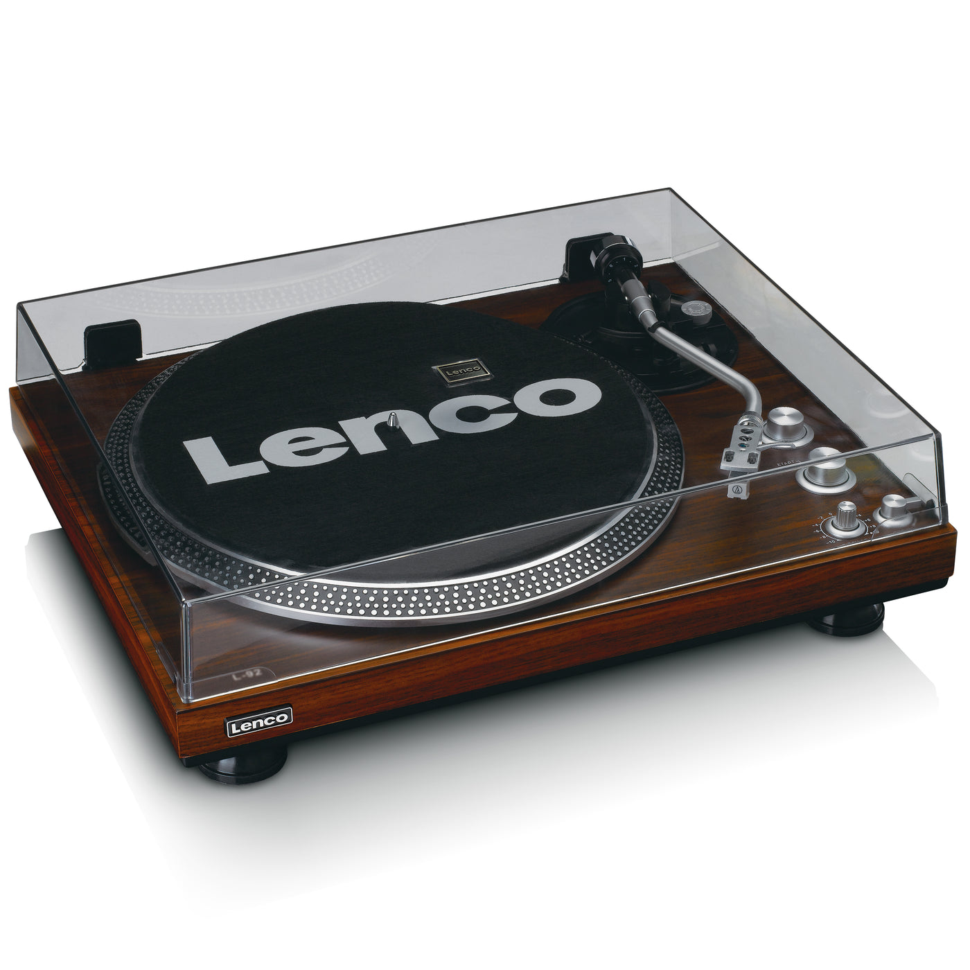 LENCO L-92WA - Gramofon z napędem paskowym MMC, A/R, PC USB - Orzech