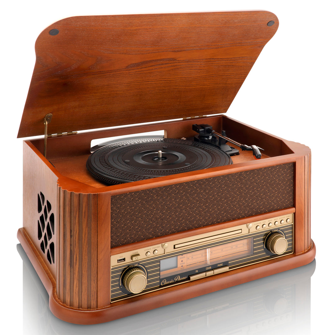 アンティク　ＫＩＮＧＤＯＭ 蓄音機　REGID TERED-TRADE MARK CLASSIC PHONO TCD-2500 USB - CD player - Built-in speakers – Lenco