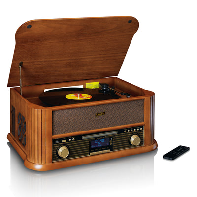CLASSIC PHONO TCD-2570 - Turntable with DAB+/FM Radio, USB Encoding, CD- and cassette player - Wood