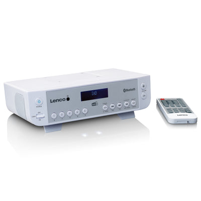 LENCO KCR-200WH - Radio kuchenne DAB+/FM z Bluetooth®, oświetleniem i timerem - białe