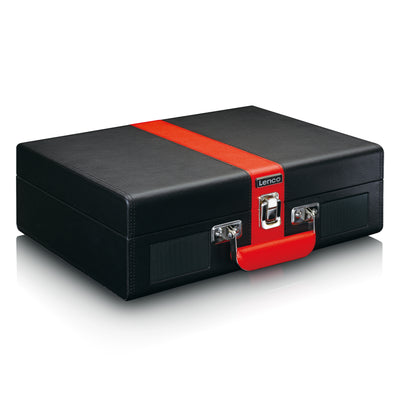CLASSIC PHONO TT-110BKRD - Turntable with Bluetooth® reception and built in speakers - Black Red
