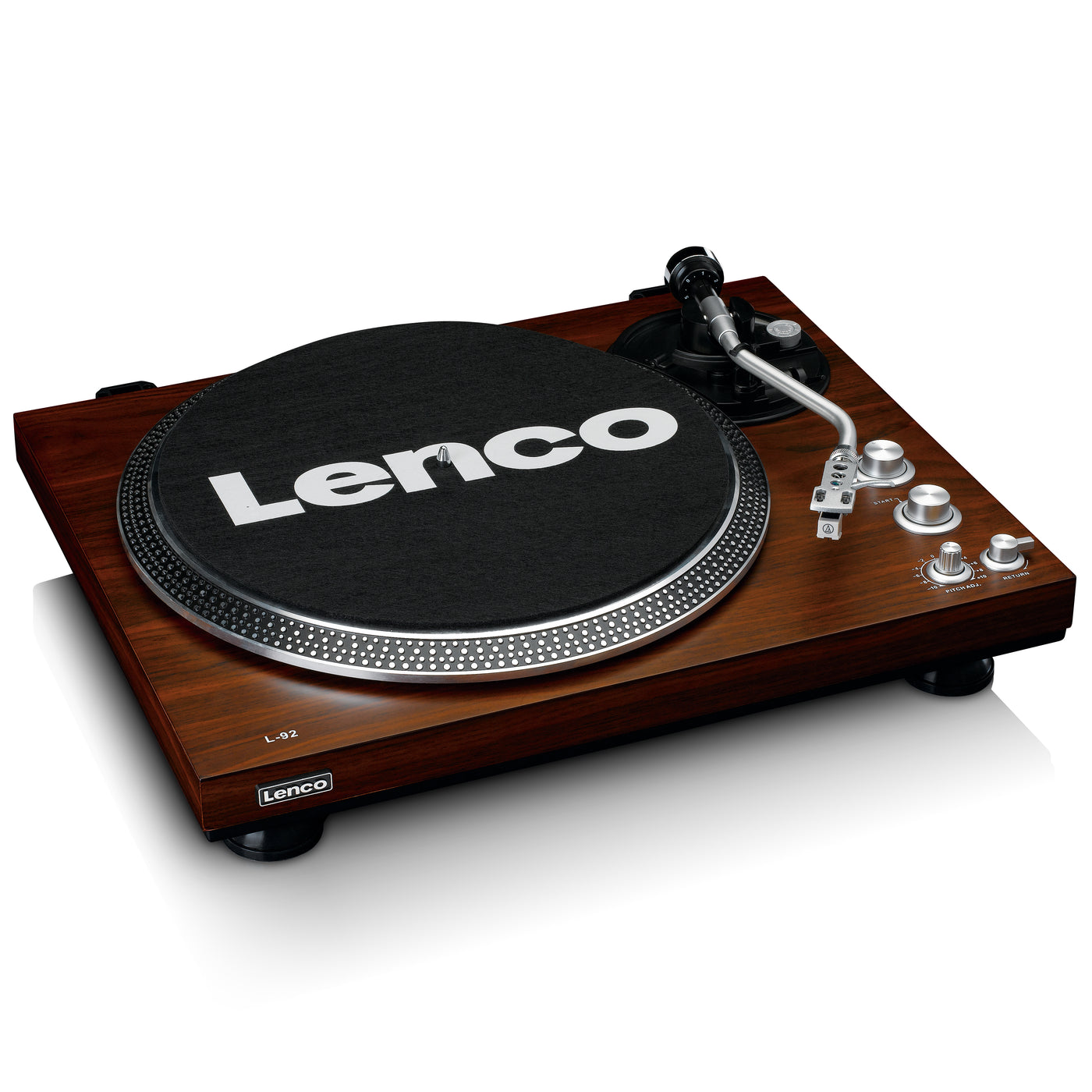 LENCO L-92WA - Gramofon z napędem paskowym MMC, A/R, PC USB - Orzech
