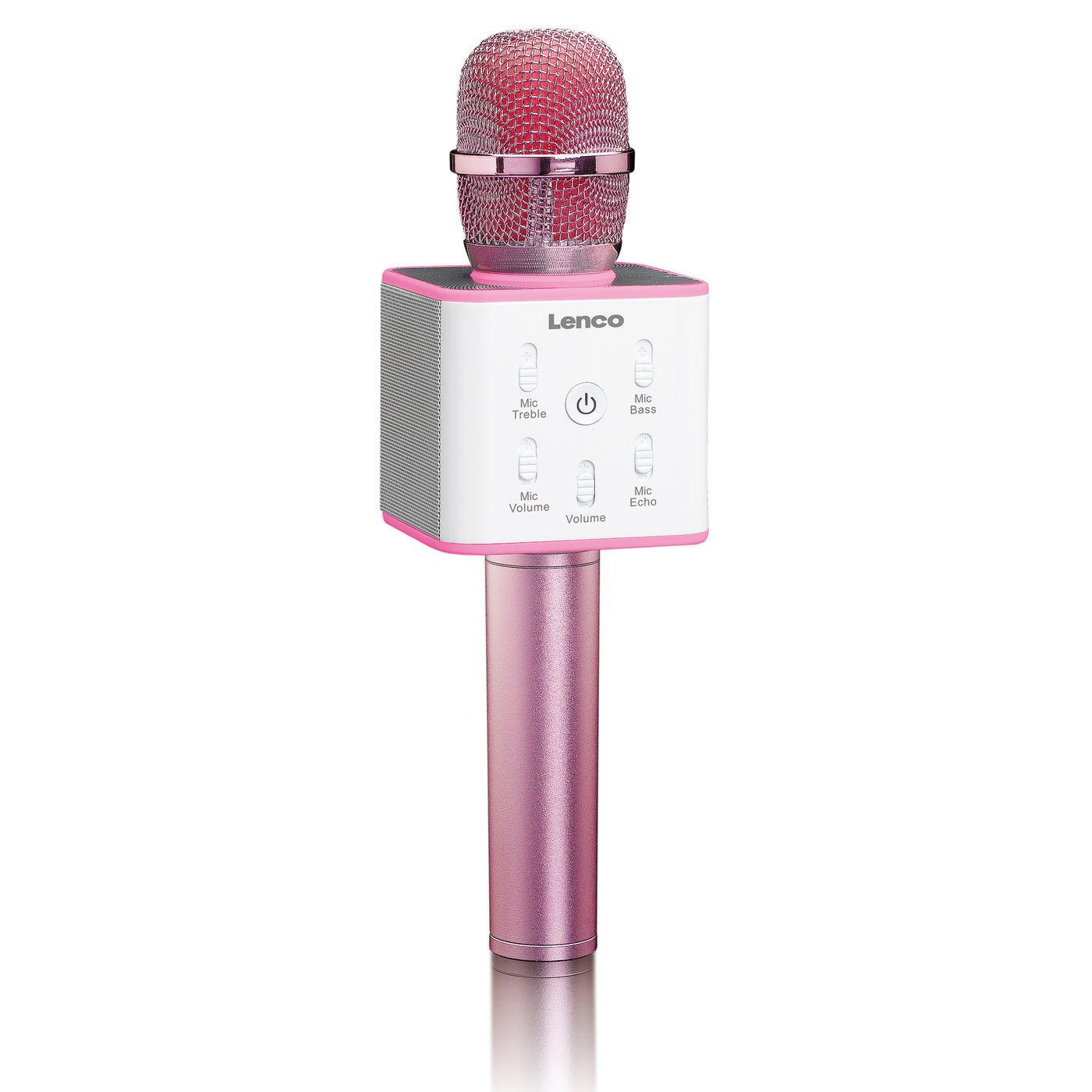LENCO BMC-80 Różowy - Mikrofon do karaoke z Bluetooth® i wbudowanymi głośnikami - Różowy