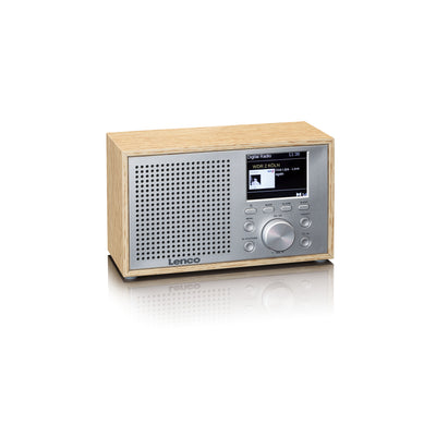 LENCO DAR-017WH - Compact and stylish DAB+/FM radio with Bluetooth® and wooden casing - Oakwood