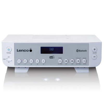 LENCO KCR-200WH - DAB+/FM Kitchen Radio with Bluetooth®, Light and Timer - White