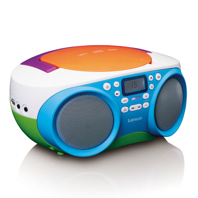 LENCO SCD-41 - Przenośne radio FM i odtwarzacz CD/USB - Wielokolorowe