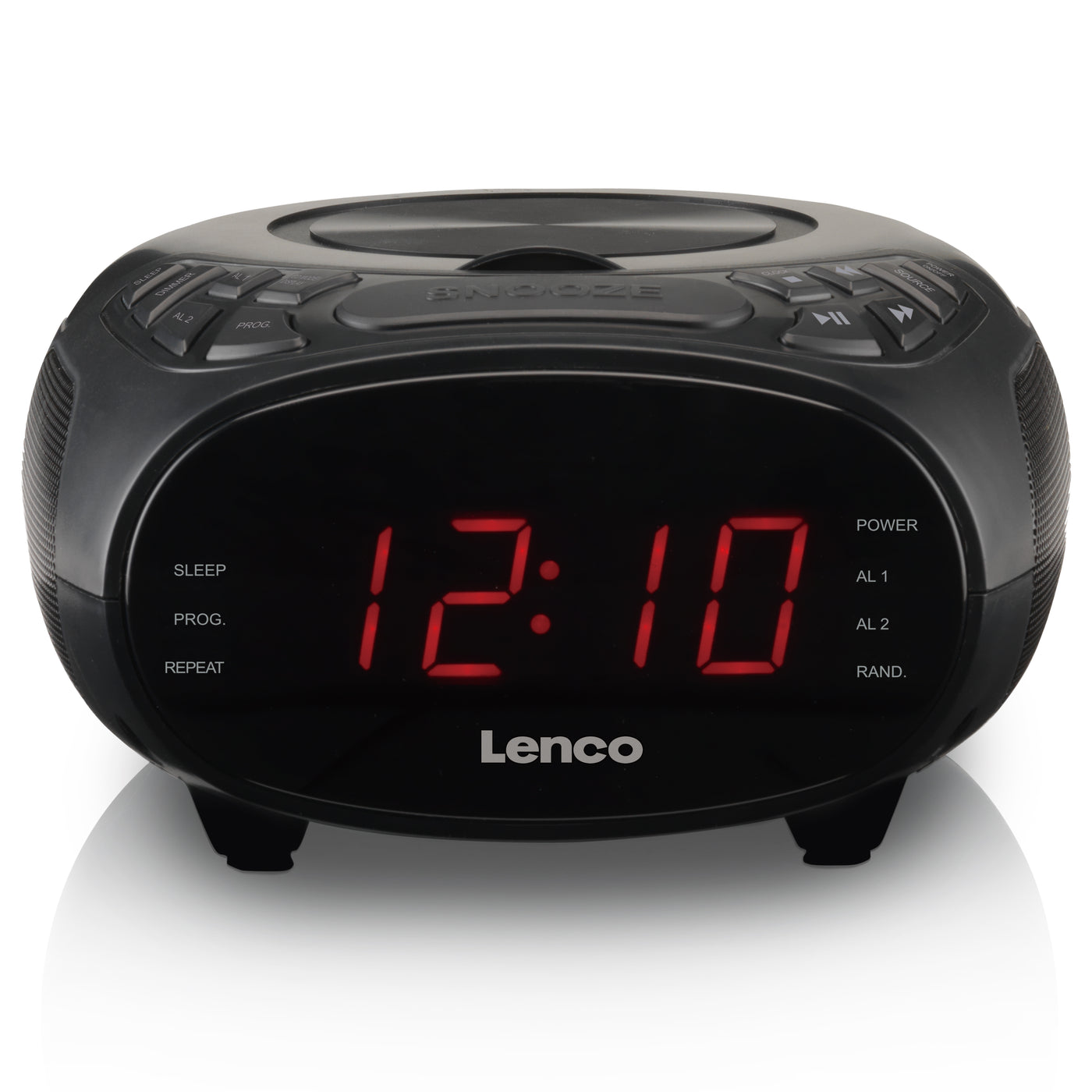 LENCO CR-740BK - Stereo FM Alarm Clock Radio with CD player - Black