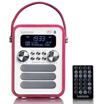 LENCO PDR-051PKWH LENCO - PDR-051BKSI - Przenośne radio FM DAB+ z Bluetooth® i wejściem AUX, akumulator - Różowy