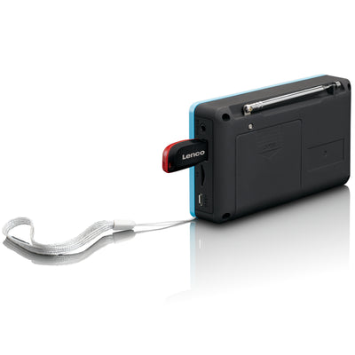 LENCO MPR-034BU - Przenośne radio FM z USB i Micro SD oraz zintegrowanym akumulatorem - Niebieski