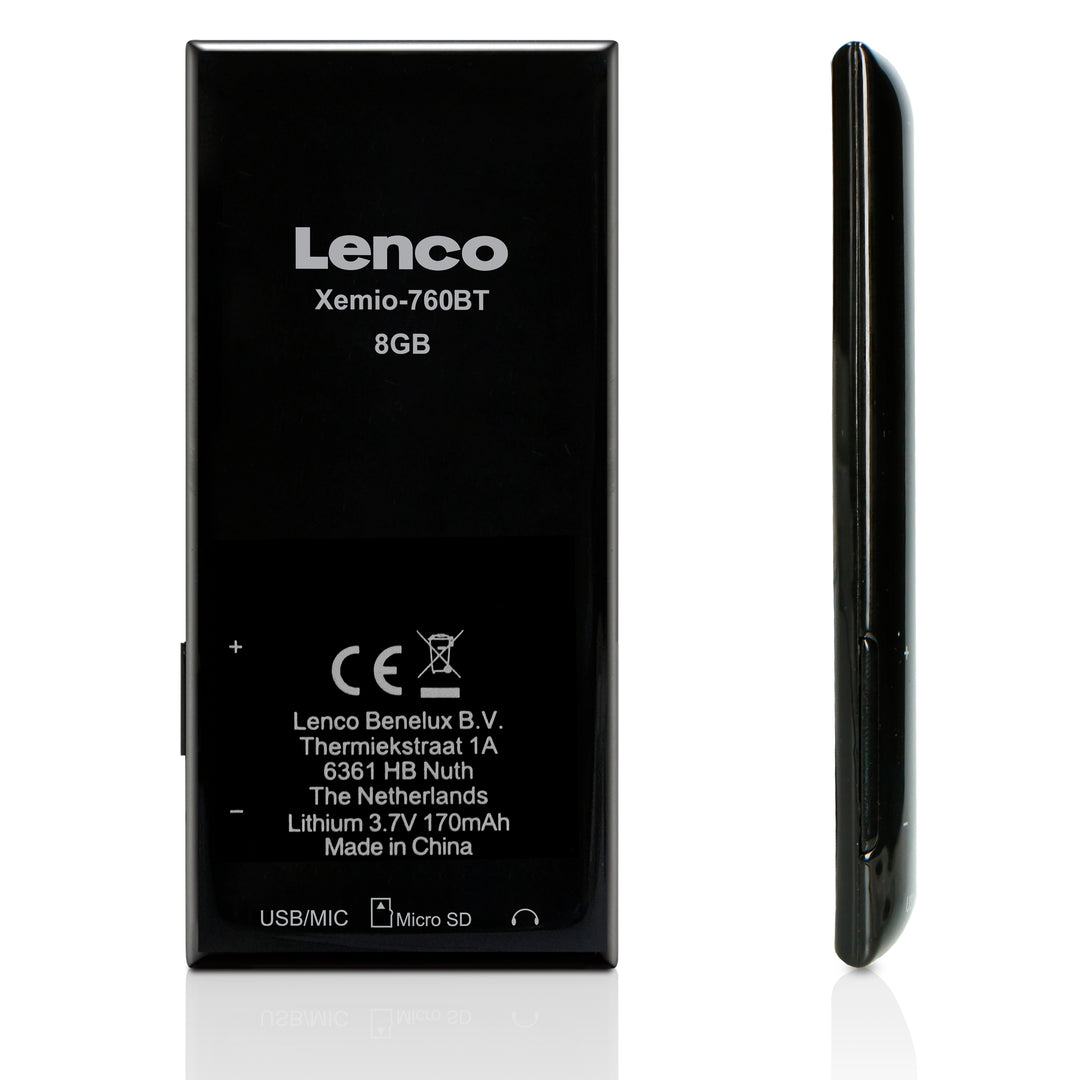 LENCO Xemio-760 Black - MP3/MP4 player with Bluetooth® 8GB