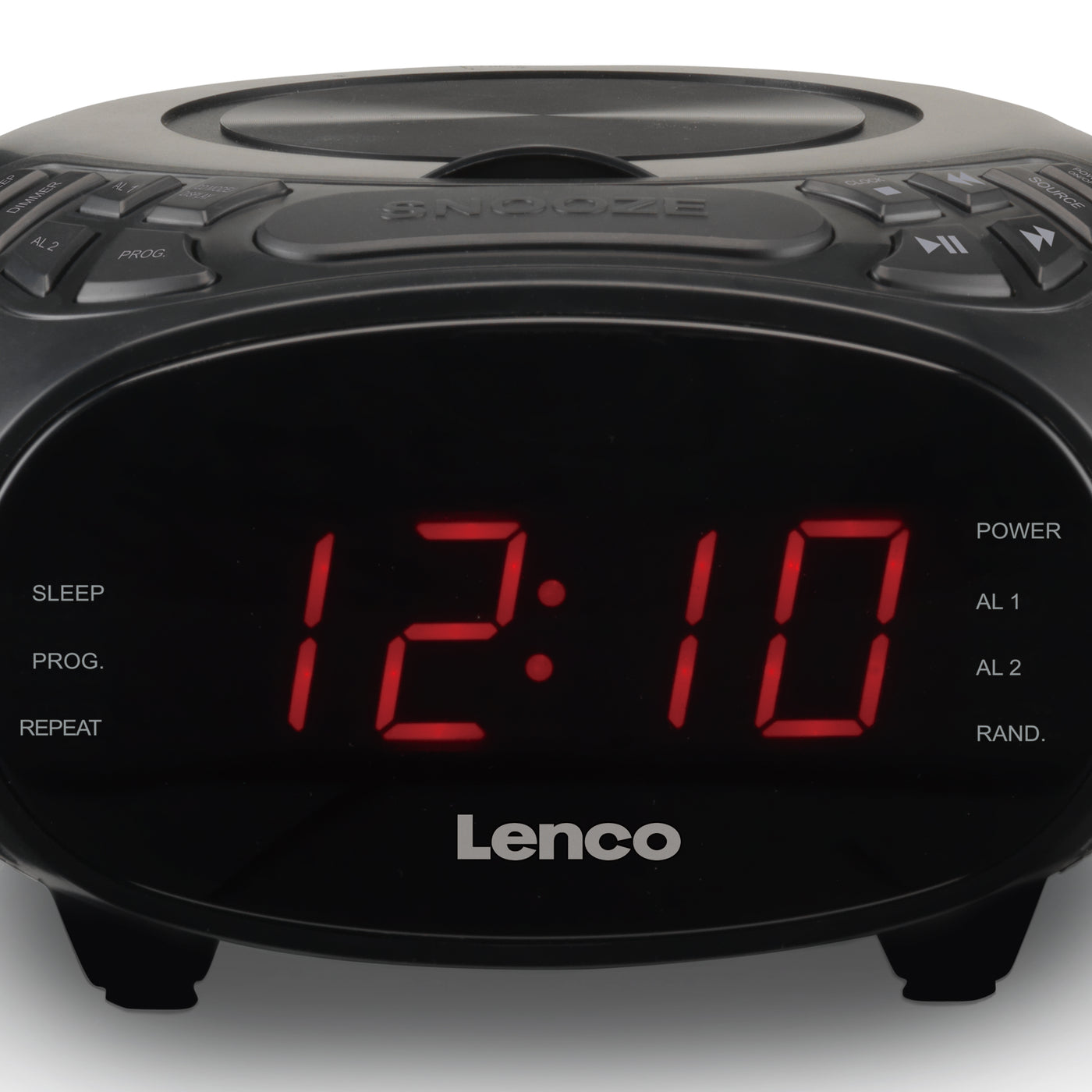 LENCO CR-740BK - Radiobudzik stereofoniczny FM z odtwarzaczem CD - Czarny