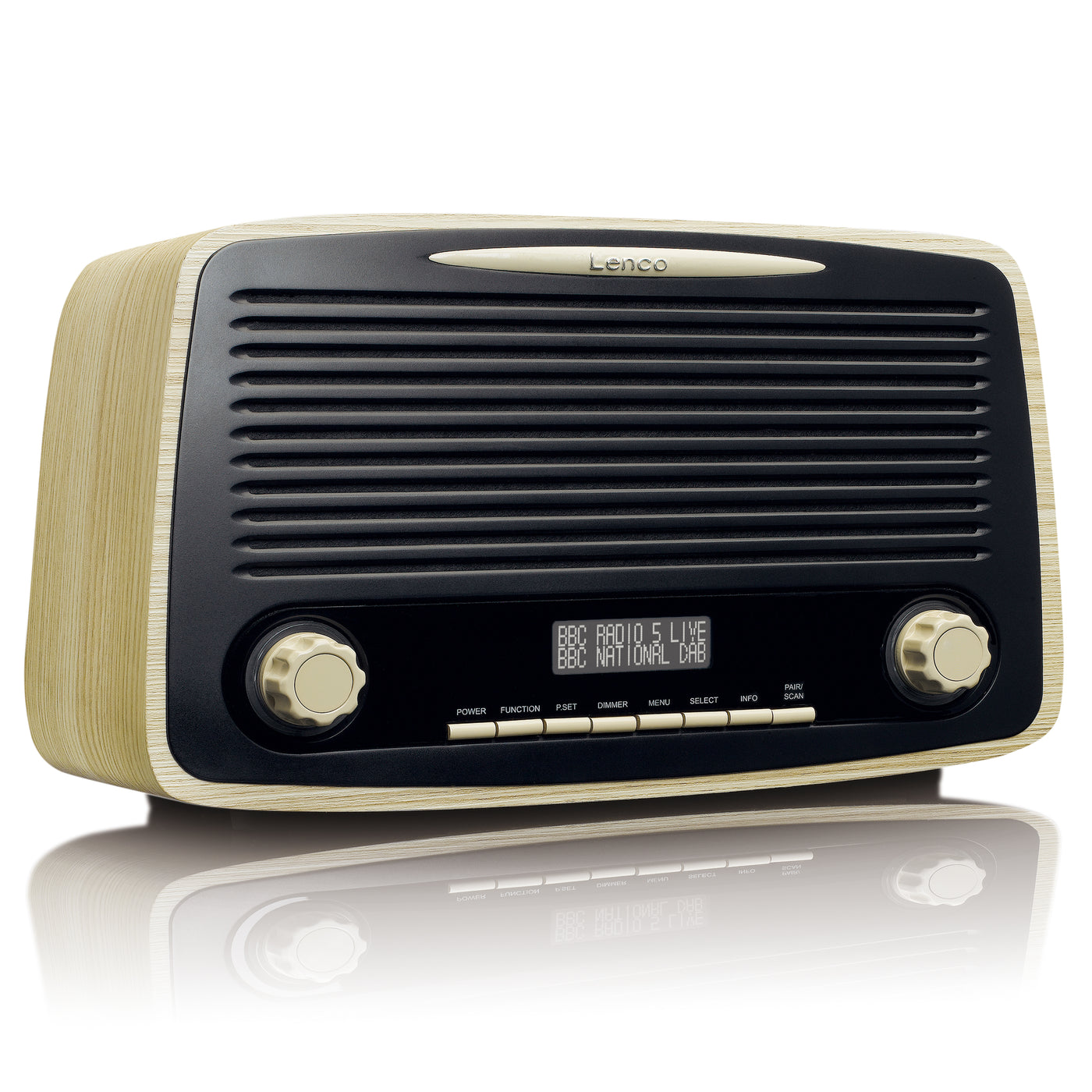 LENCO DAR-012WD - DAB+ FM Radio with Bluetooth®, AUX input and Alarm Function - Wood