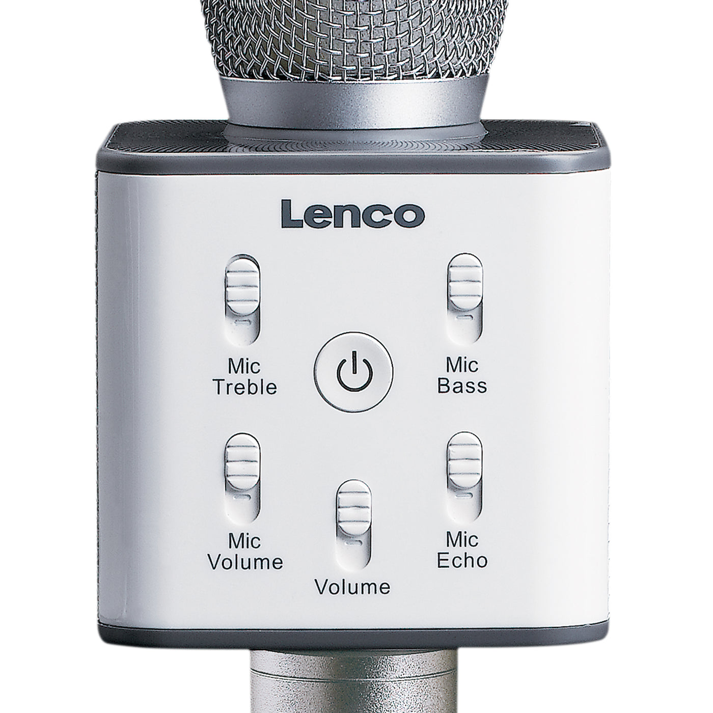 LENCO BMC-80 Silver - mikrofon do karaoke z Bluetooth® i wbudowanymi głośnikami - Srebrny