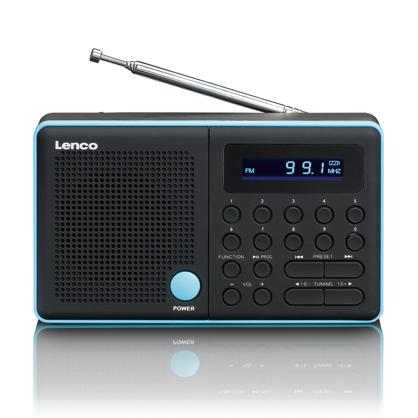 LENCO MPR-034BU - Portable FM radio with USB and Micro SD and integrated battery - Blue