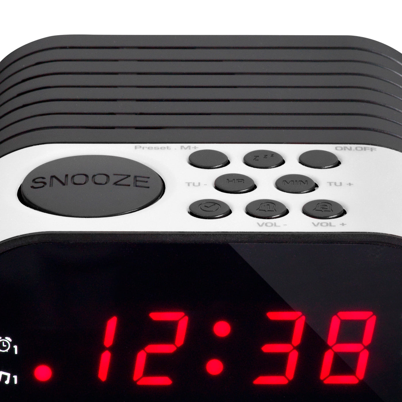 LENCO CR-07 White - FM Alarm Clock Radio with with Sleep timer and double alarm function - White