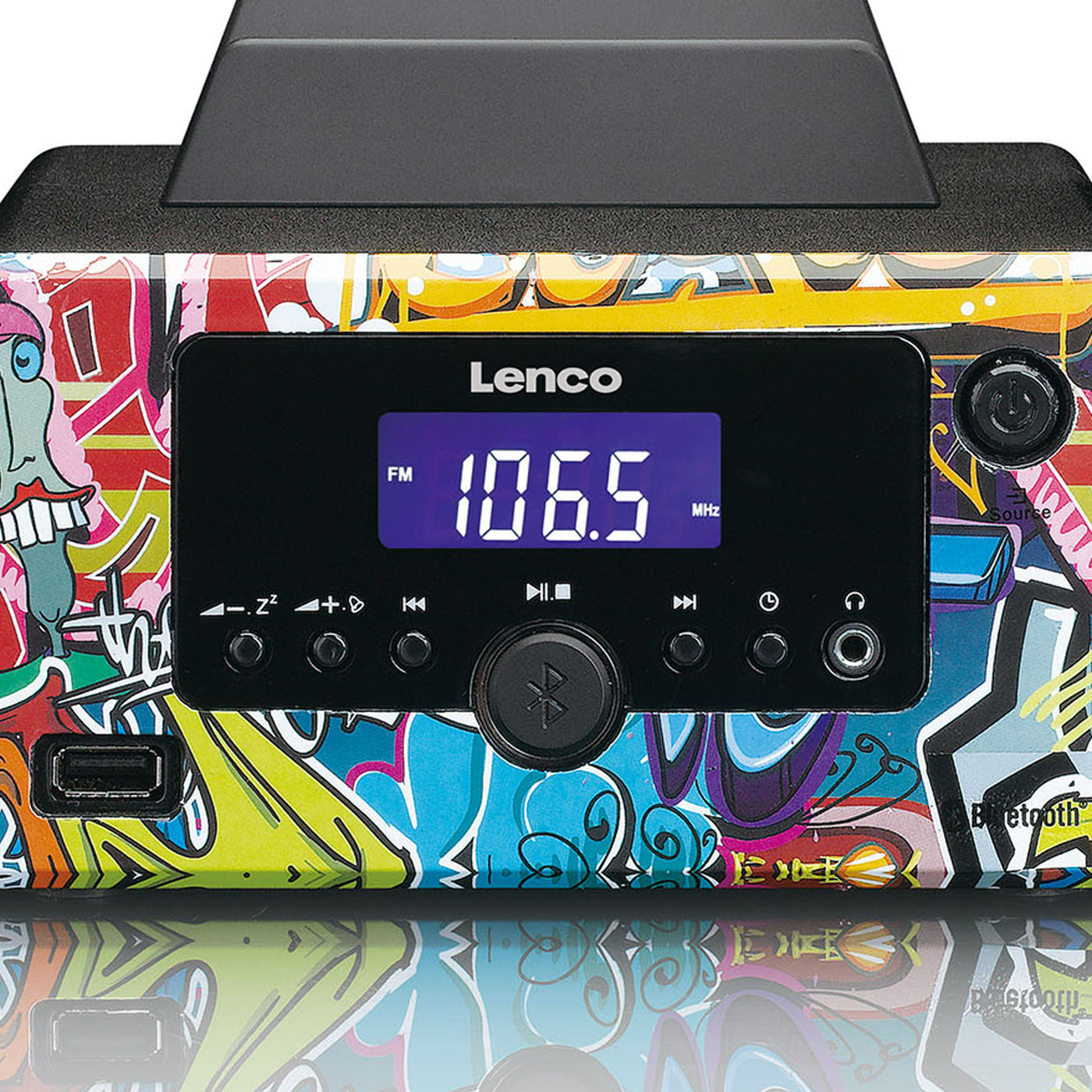 LENCO MC-020 Tags - Mikrozestaw z radiem FM, Bluetooth®, USB i AUX - Tagi