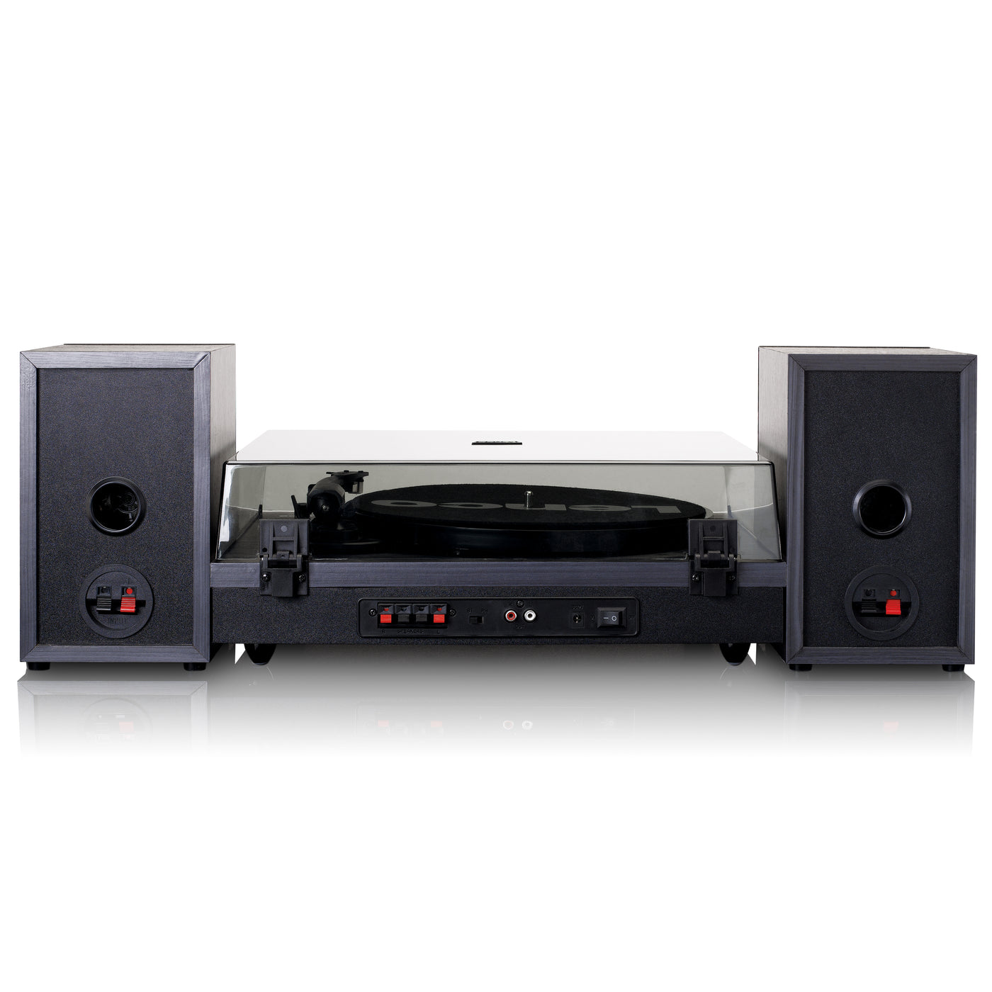 LENCO LS-301BK - Gramofon z Bluetooth® i dwoma osobnymi głośnikami, czarny