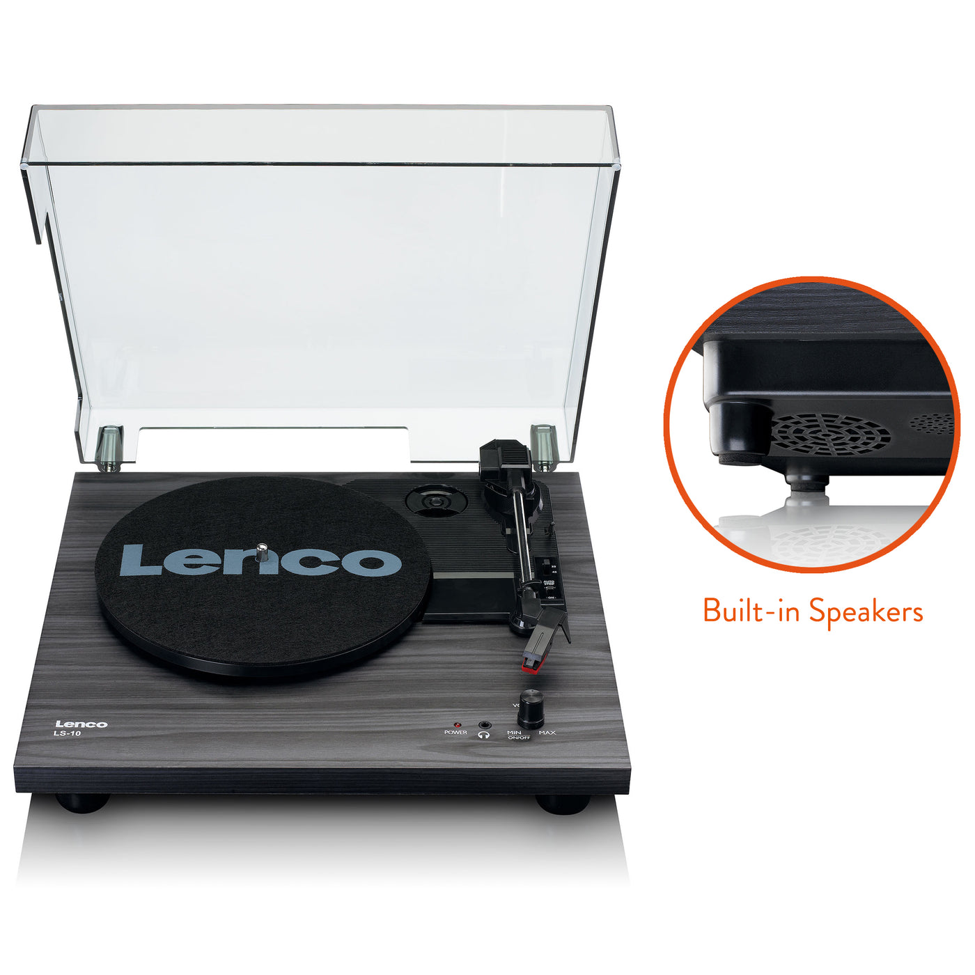 LENCO LS-10BK - Gramofon z wbudowanymi głośnikami - Czarny