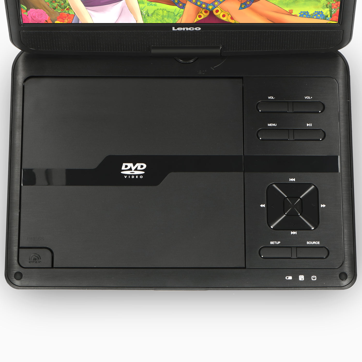 LENCO DVP-1010BK - Przenośny odtwarzacz DVD 10" z USB -Uchwyt do zawieszenia słuchawek