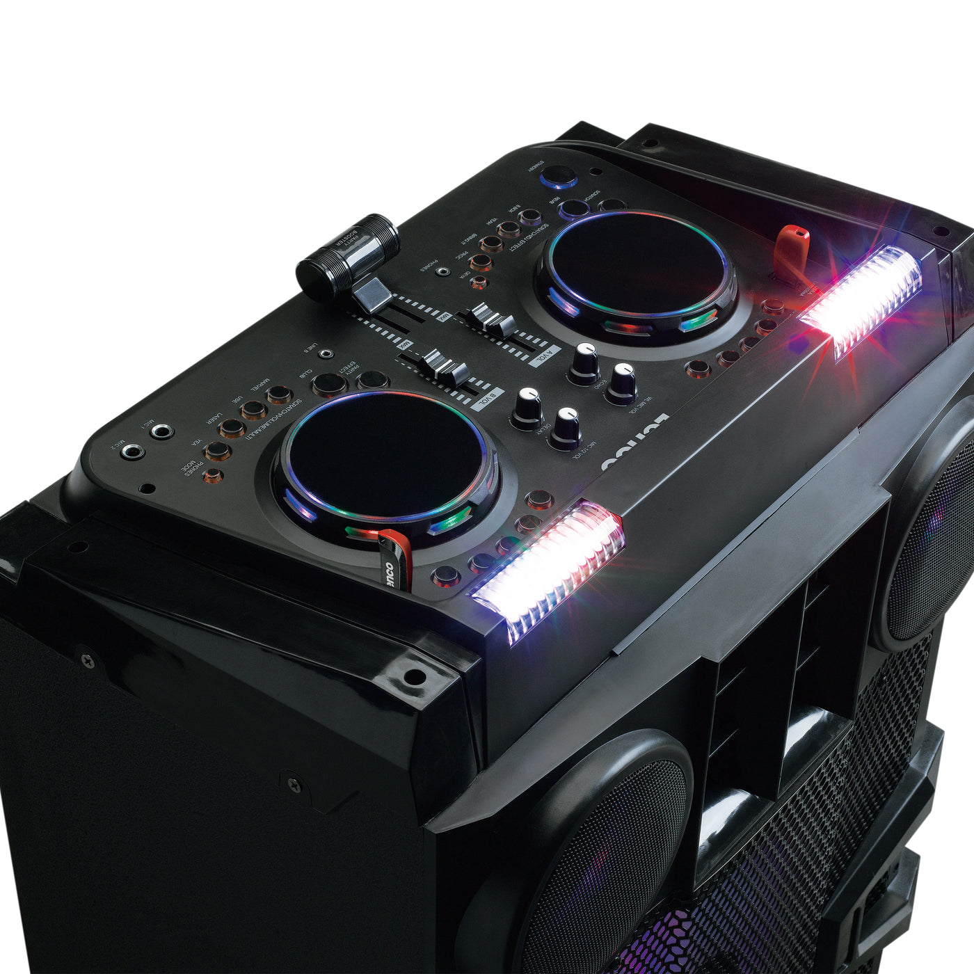Lenco PMX-850 - High Powered 700W DJ mixer system with Bluetooth, USB, FM and party lights
