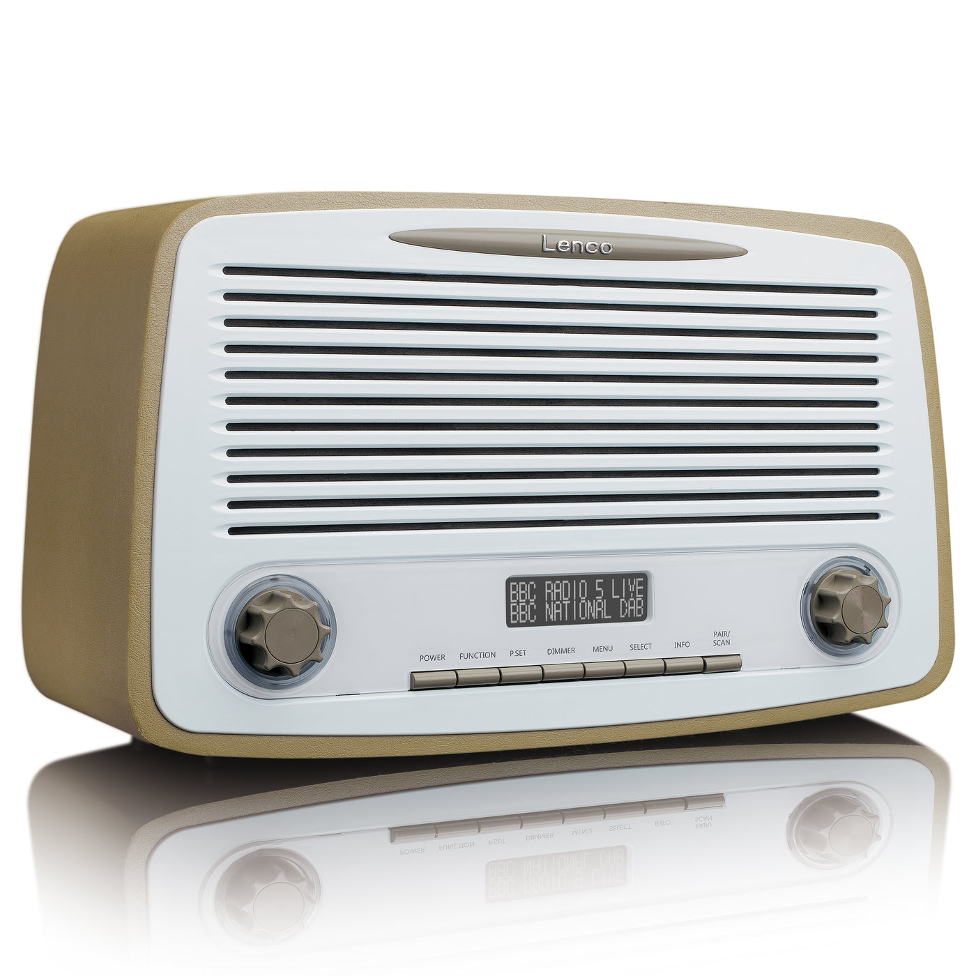 LENCO DAR-012TP - Radio FM DAB+ z Bluetooth®, wejściem AUX i funkcją alarmu - Taupe