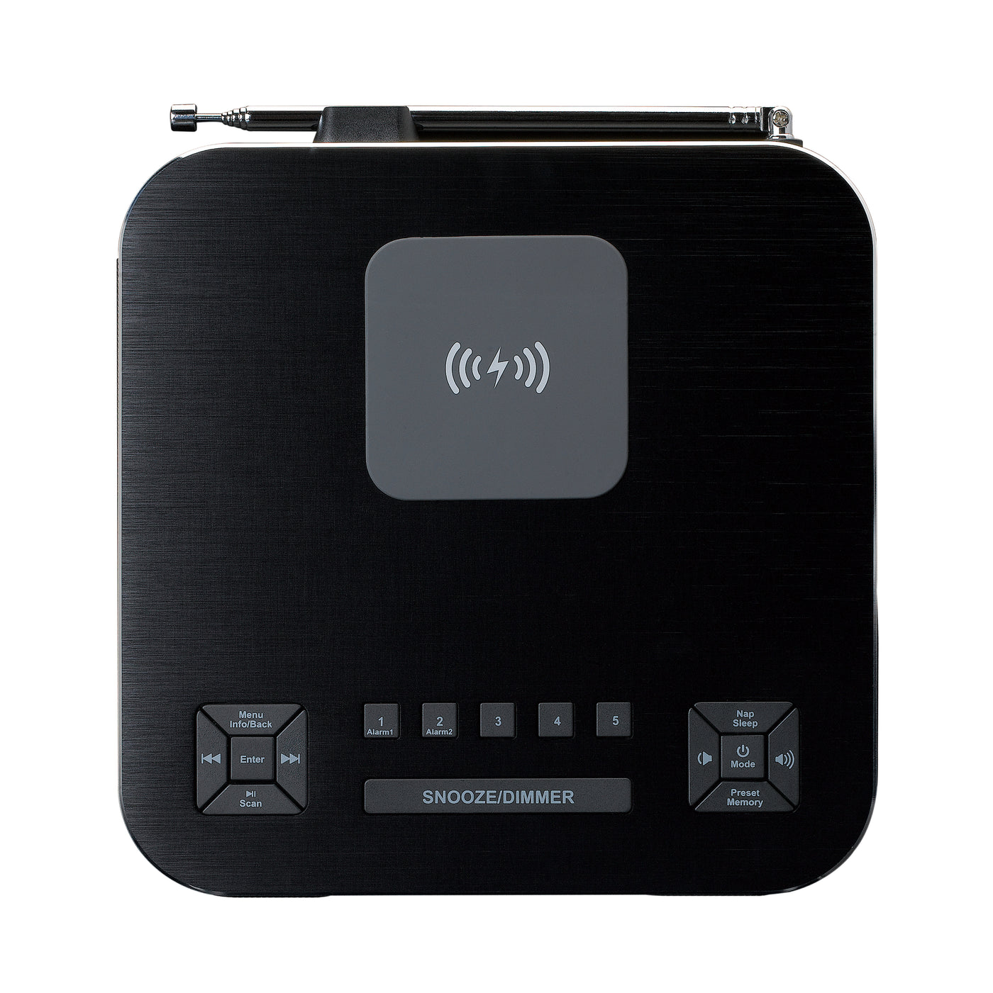 LENCO CR-650BK - Radiobudzik DAB+/FM z Bluetooth® i ładowaniem bezprzewodowym, czarny