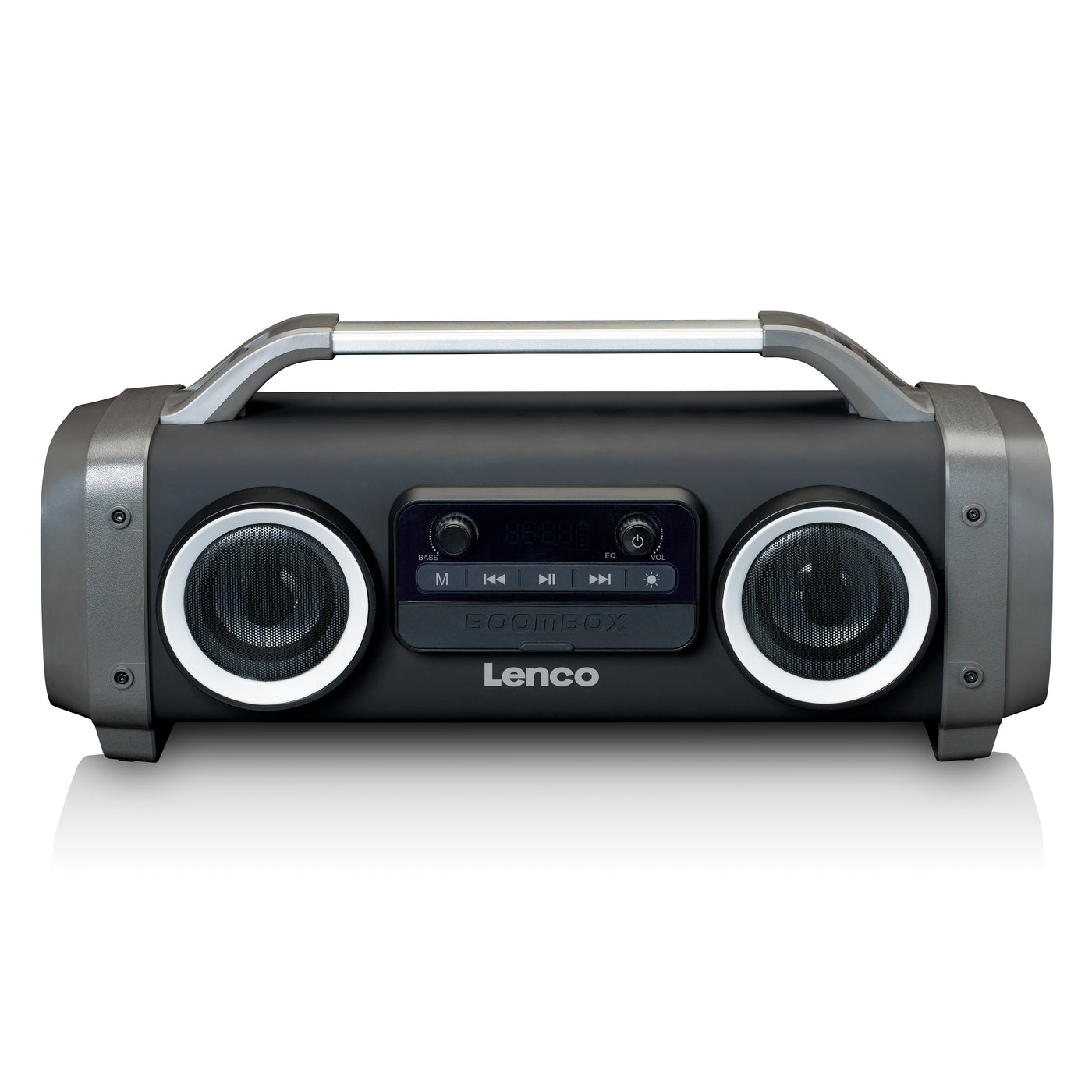 LENCO - SPR-100BK - Odporny na zachlapania głośnik Bluetooth® z radiem FM USB i SD z efektami świetlnymi - Czarny