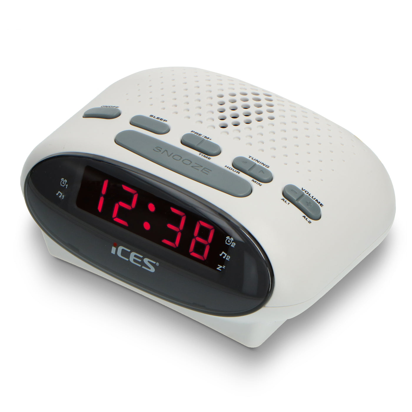 Ices ICR-210 Biały - radiobudzik FM 