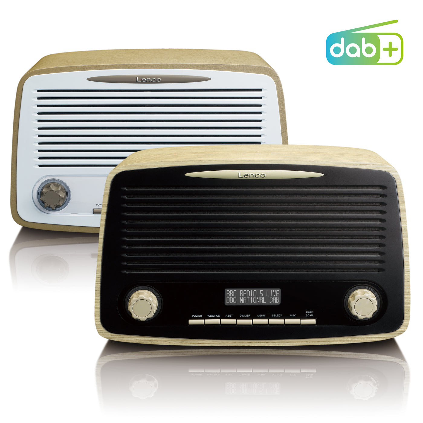 DAB+ Bluetooth®, – with Alarm and F Lenco-Catalog Radio - AUX DAR-012WD LENCO FM input