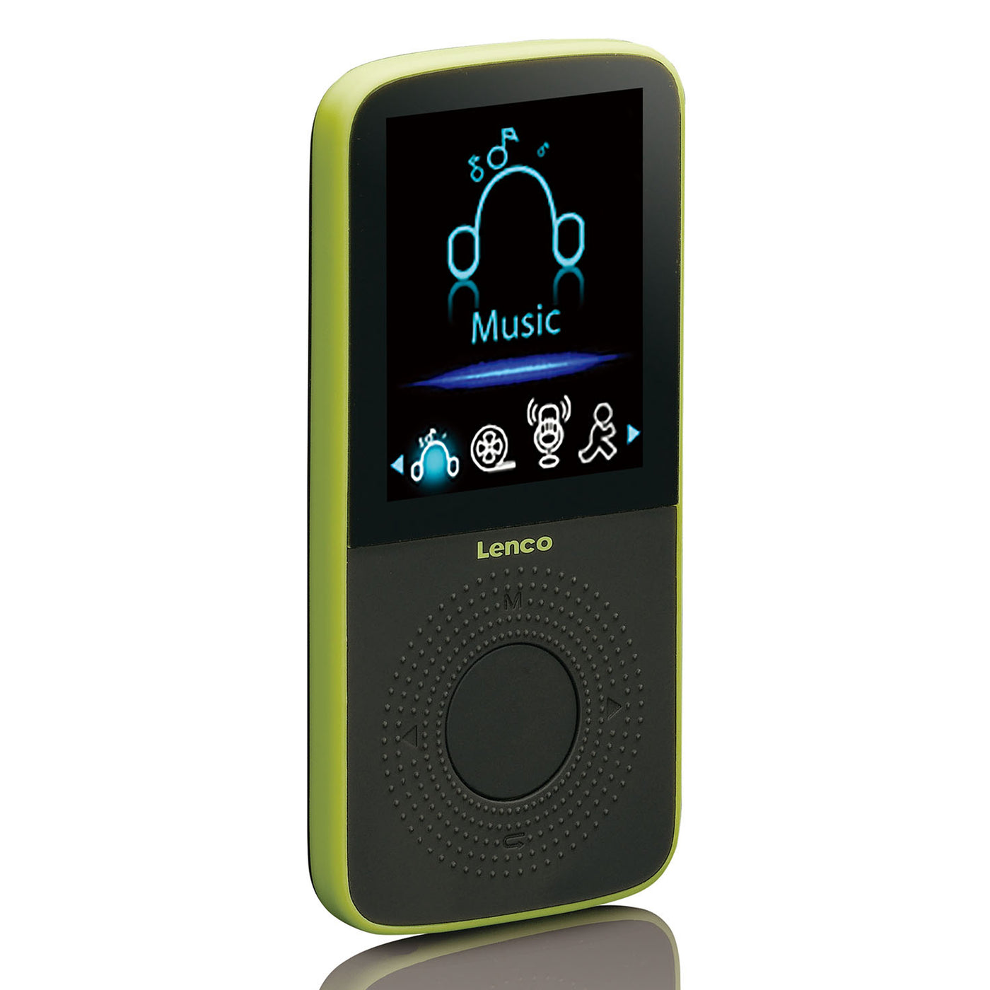 LENCO PODO-153LM - Sport MP3/4 Player with Pedometer, Sport Earplugs and Sport Wristband - Lime