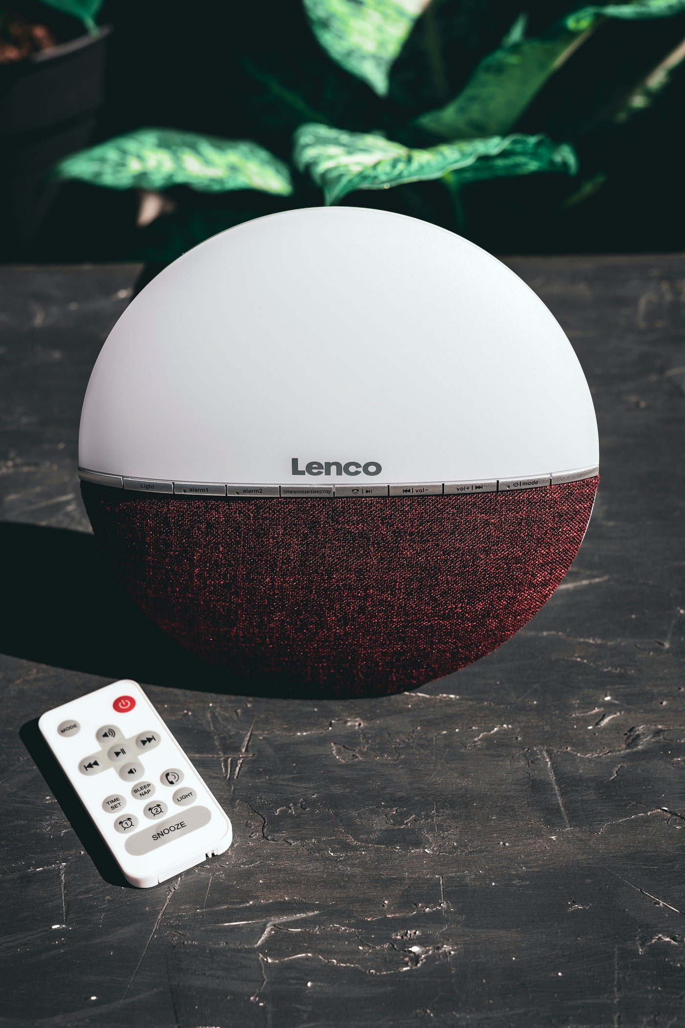 LENCO CRW-4BY - Radio z budzikiem FM - Światło budzenia za pomocą Bluetooth® - Czerwony