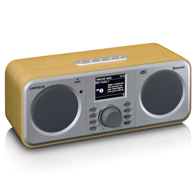 LENCO DIR-140WD - Stereofoniczne radio internetowe z radiem DAB+ FM i Bluetooth® - Drewno