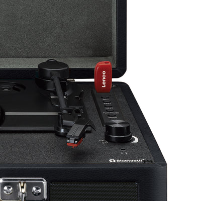 LENCO TT-115BK - Gramofon Bluetooth® z wbudowanymi głośnikami, czarny