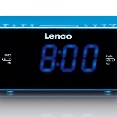 LENCO CR-520BU - Radiobudzik stereofoniczny FM z portem USB - Niebieski
