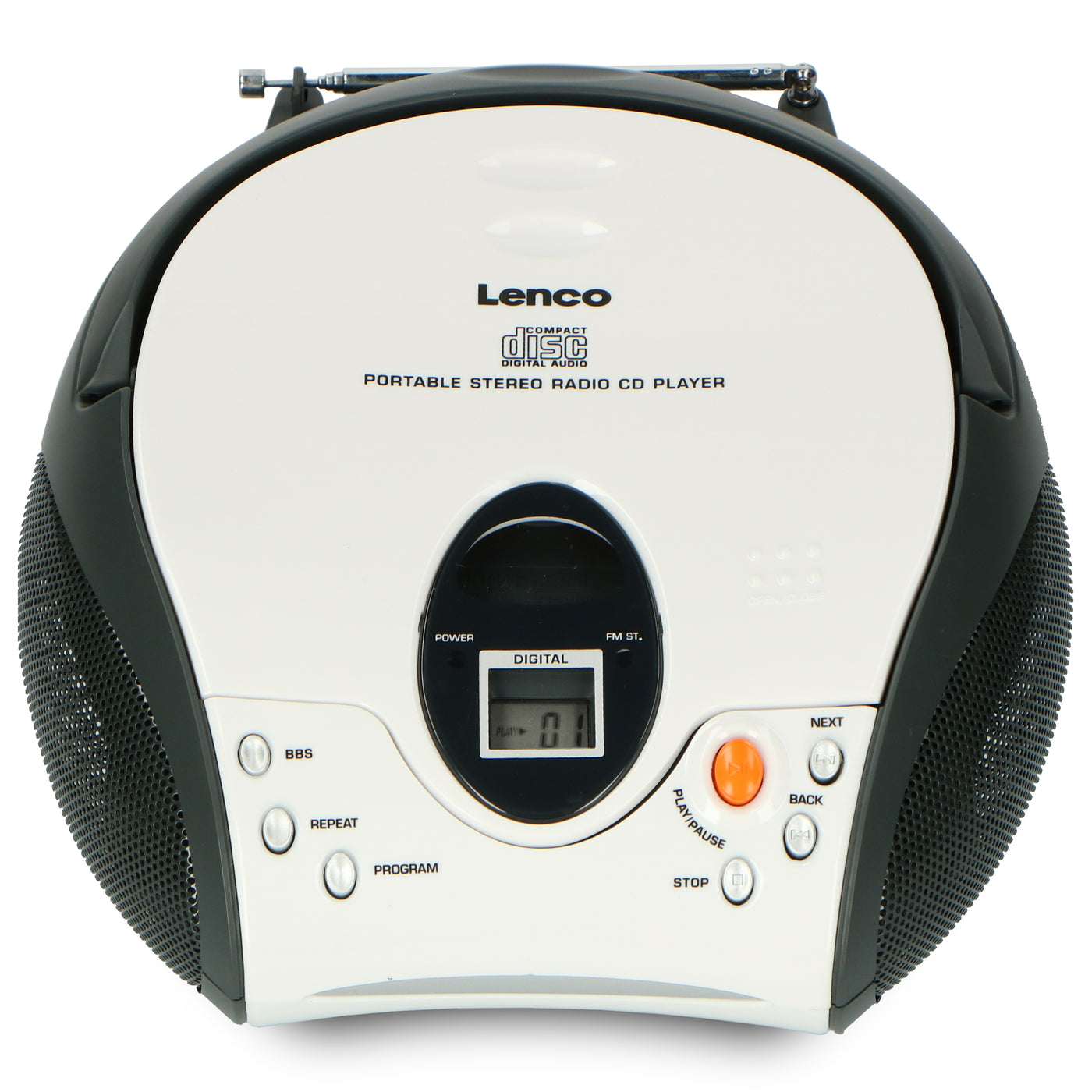 LENCO SCD-24 biały - Przenośne stereofoniczne radio FM z odtwarzaczem CD - Białe