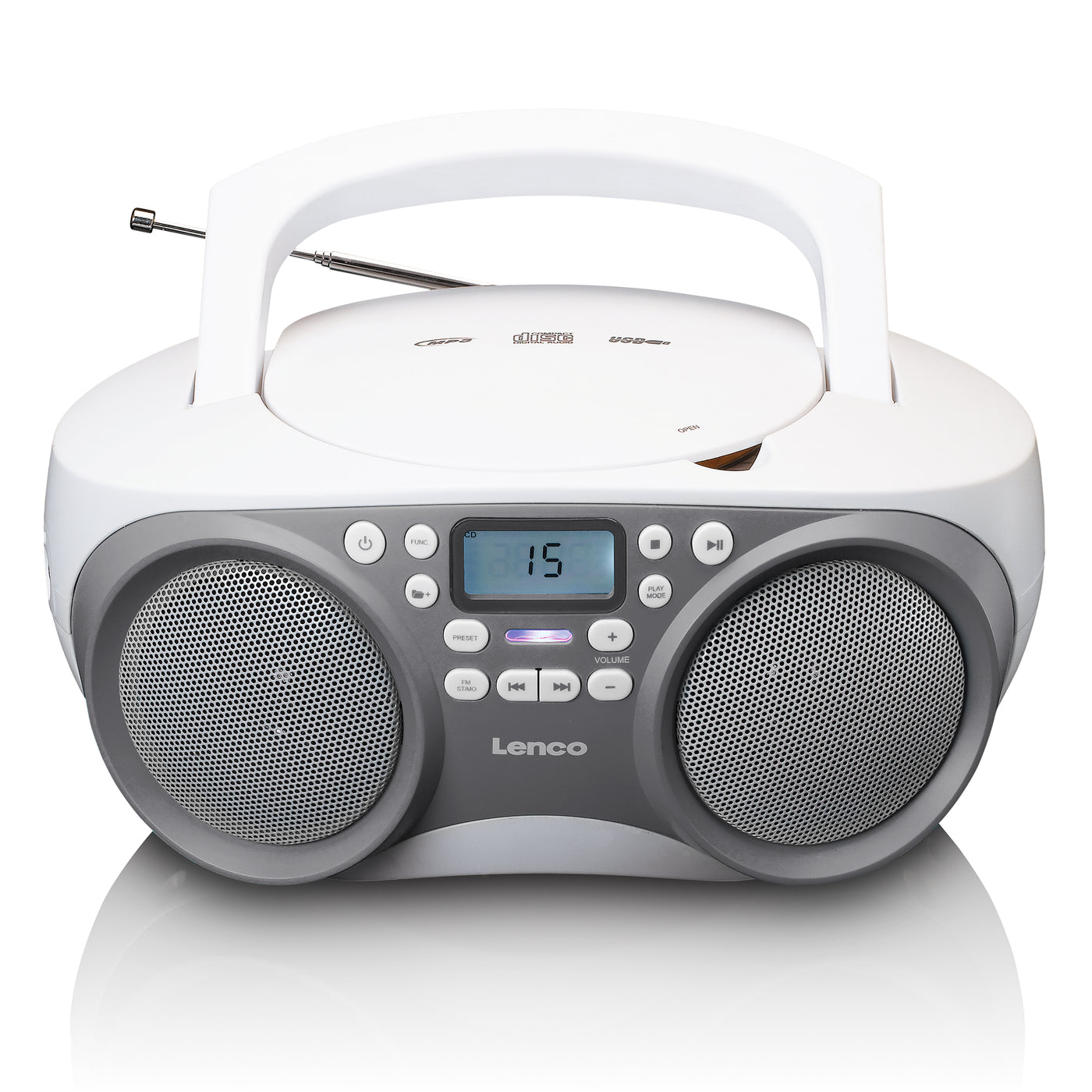 LENCO SCD-301GY - Portable FM Radio/CD/MP3 and USB player - Grey