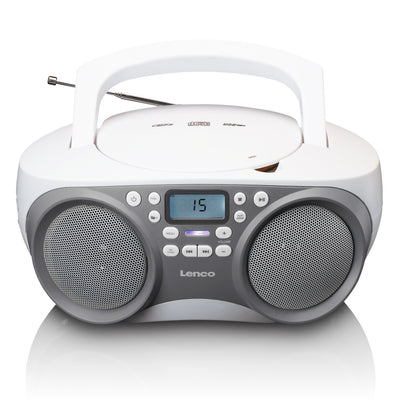 LENCO SCD-301GY - Przenośne radio FM/CD/MP3 i odtwarzacz USB - Szary