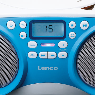 LENCO SCD-301BU - Przenośne radio FM/CD/MP3 i odtwarzacz USB - Niebieski