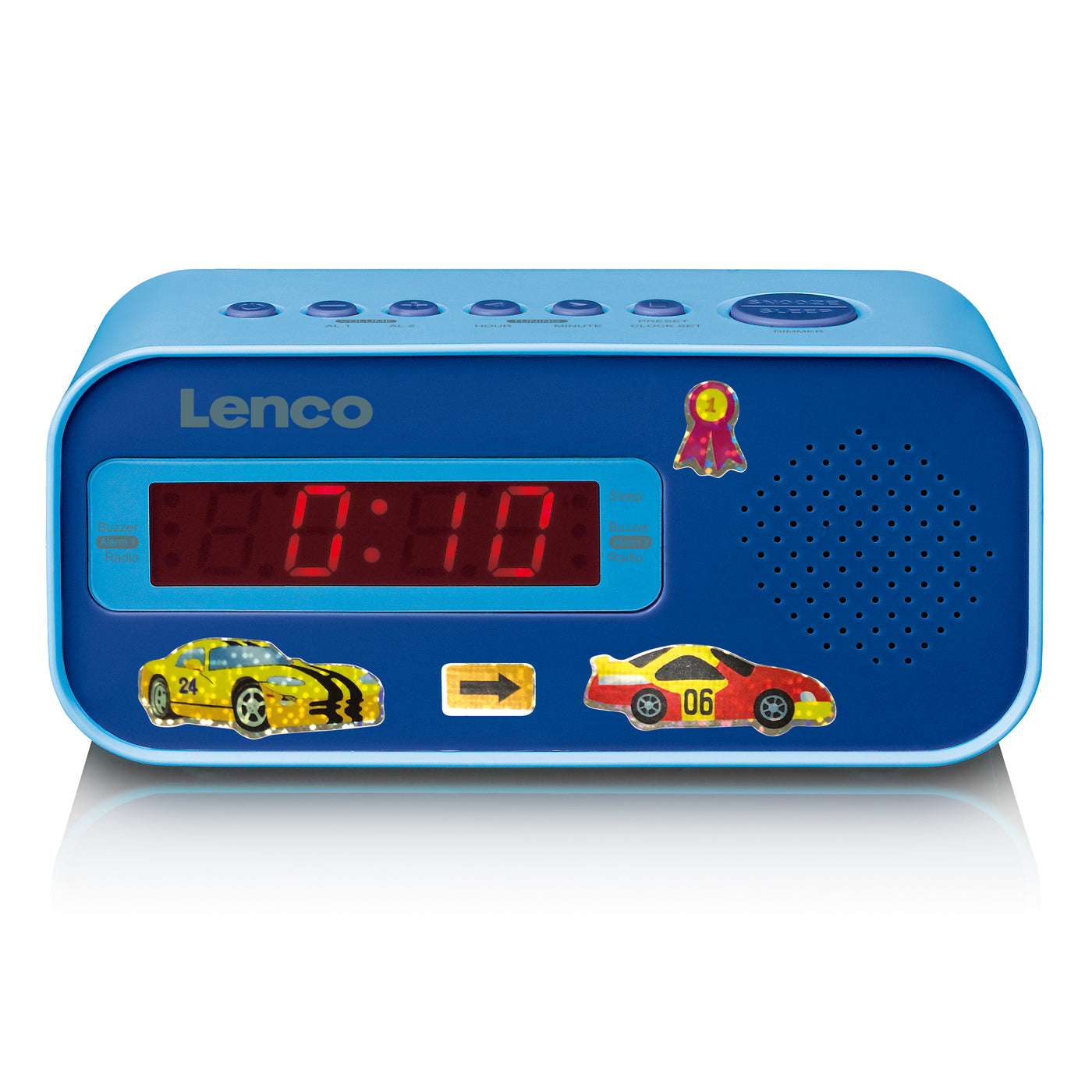 LENCO CR-205BU  - Alarm clock radio with sticker set - Blau