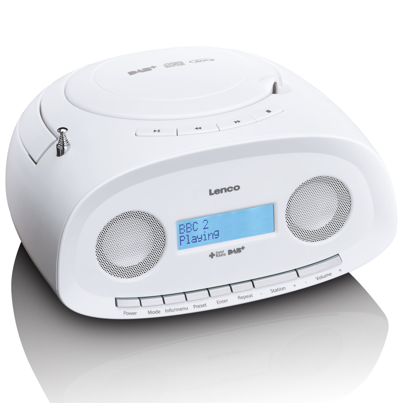 LENCO SCD-69WH - DAB+, FM boombox with CD, MP3, USB - White