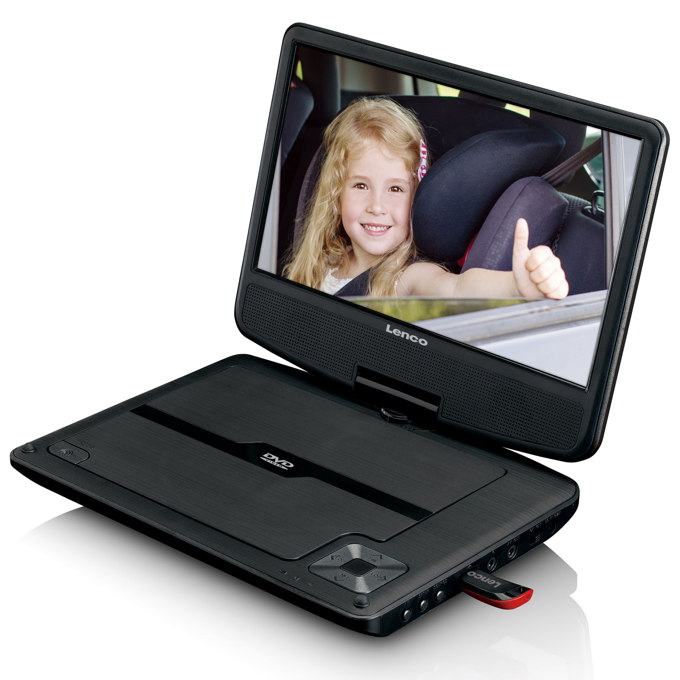 LENCO DVP-947BK - 9" odtwarzacz DVD - USB - Słuchawki Bluetooth® - Czarny