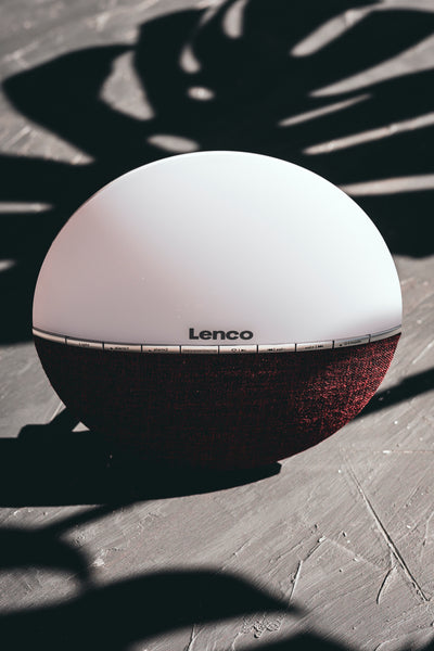 LENCO CRW-4BY - Radio z budzikiem FM - Światło budzenia za pomocą Bluetooth® - Czerwony