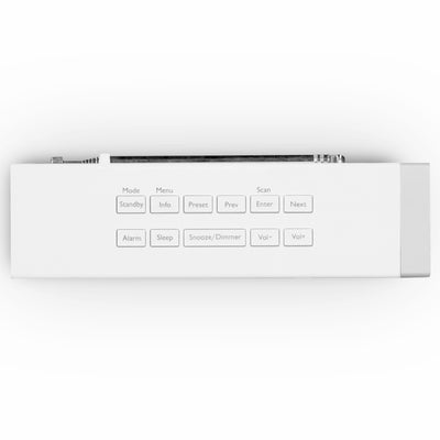 Lenco CR-630WH - Radiobudzik stereo DAB+/FM z portem USB i wejściem AUX - Biały 