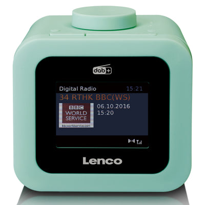 LENCO CR-620GN - Radiobudzik DAB+/FM z kolorowym wyświetlaczem - Zielony