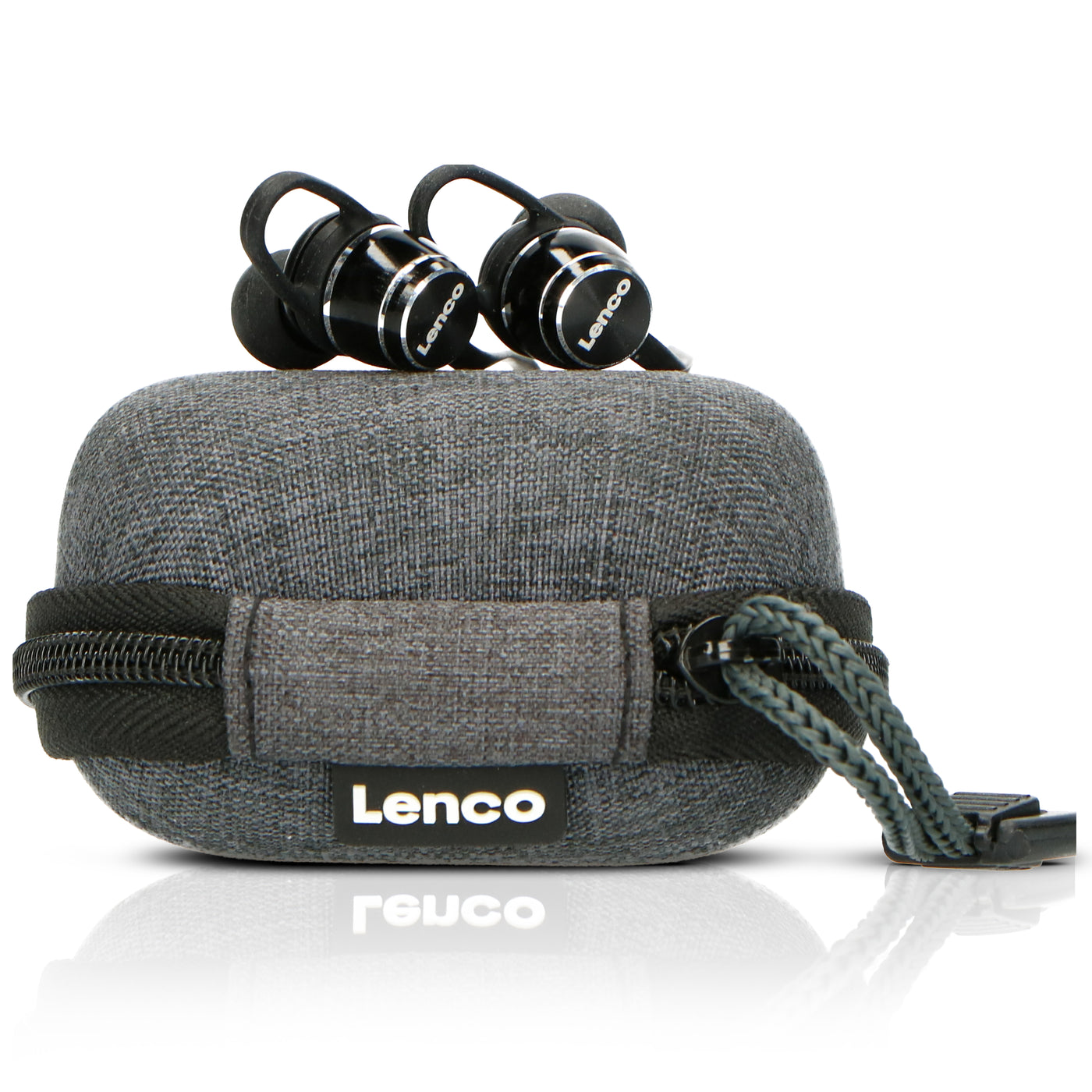 LENCO EPB-160BK - Odporne na pot słuchawki douszne Bluetooth® z etui na powerbank - Czarne